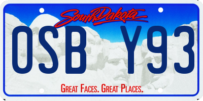 SD license plate 0SBY93
