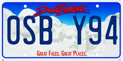 SD license plate 0SBY94