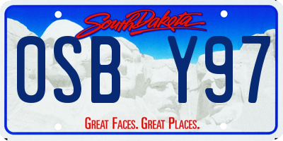 SD license plate 0SBY97