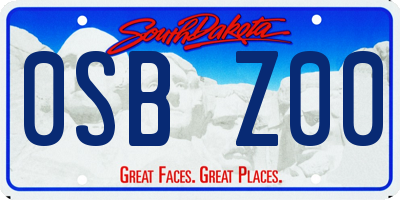 SD license plate 0SBZ00