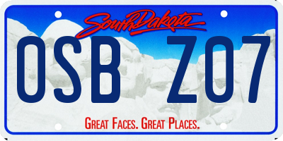 SD license plate 0SBZ07