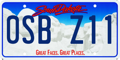 SD license plate 0SBZ11