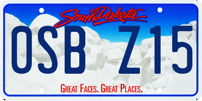 SD license plate 0SBZ15