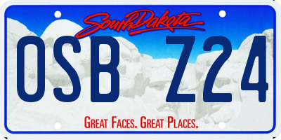 SD license plate 0SBZ24