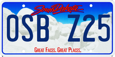 SD license plate 0SBZ25