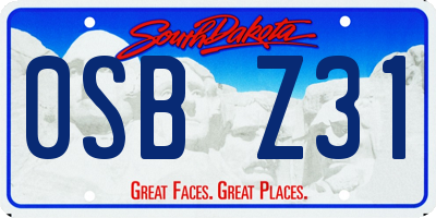 SD license plate 0SBZ31
