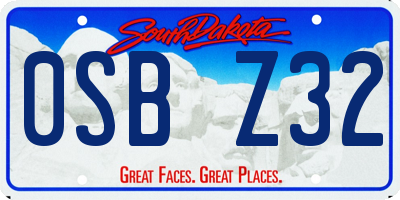 SD license plate 0SBZ32