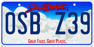 SD license plate 0SBZ39