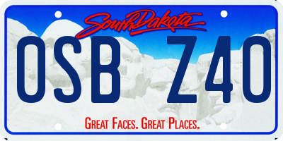SD license plate 0SBZ40