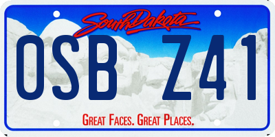 SD license plate 0SBZ41
