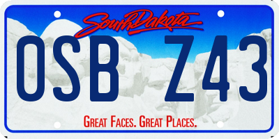 SD license plate 0SBZ43