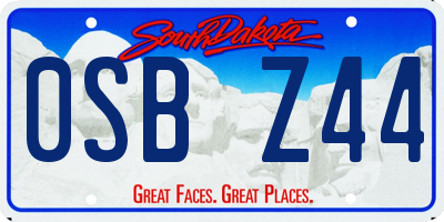 SD license plate 0SBZ44