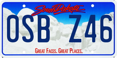 SD license plate 0SBZ46