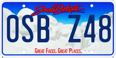 SD license plate 0SBZ48