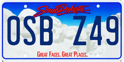 SD license plate 0SBZ49