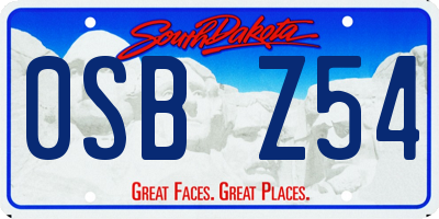 SD license plate 0SBZ54