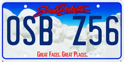 SD license plate 0SBZ56