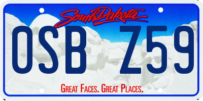 SD license plate 0SBZ59
