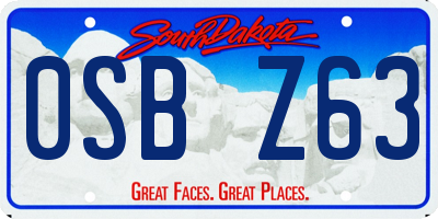SD license plate 0SBZ63