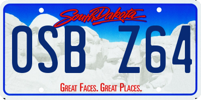 SD license plate 0SBZ64