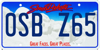 SD license plate 0SBZ65
