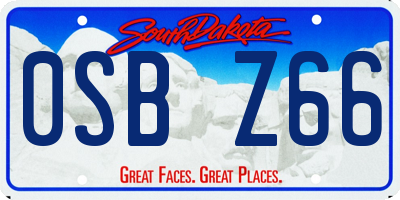 SD license plate 0SBZ66