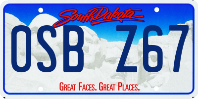 SD license plate 0SBZ67