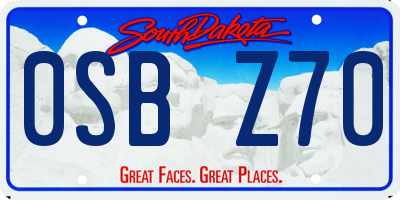 SD license plate 0SBZ70