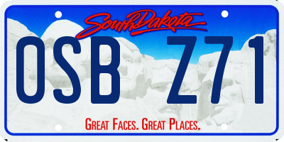 SD license plate 0SBZ71