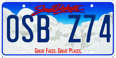 SD license plate 0SBZ74