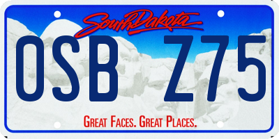 SD license plate 0SBZ75