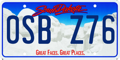 SD license plate 0SBZ76