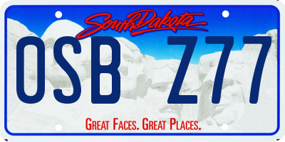 SD license plate 0SBZ77