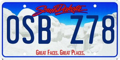 SD license plate 0SBZ78