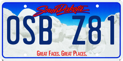 SD license plate 0SBZ81