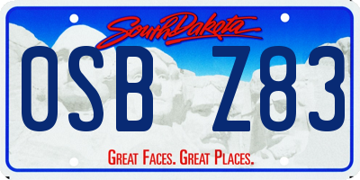 SD license plate 0SBZ83