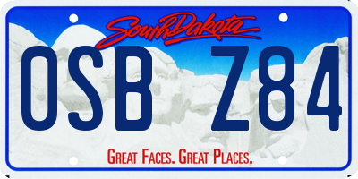 SD license plate 0SBZ84