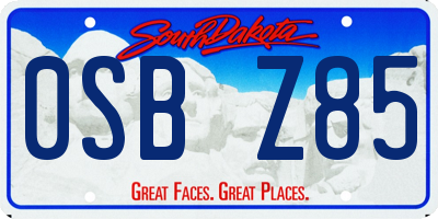 SD license plate 0SBZ85