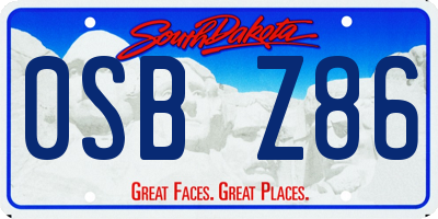 SD license plate 0SBZ86