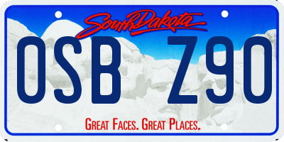 SD license plate 0SBZ90