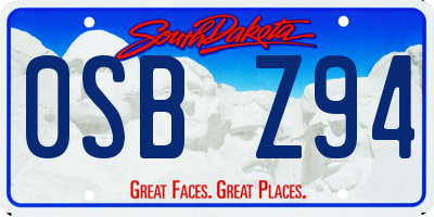 SD license plate 0SBZ94
