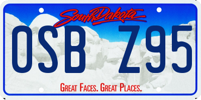 SD license plate 0SBZ95