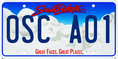 SD license plate 0SCA01