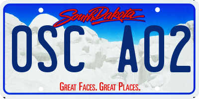 SD license plate 0SCA02