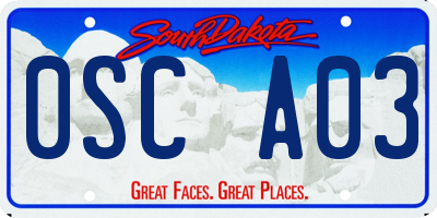 SD license plate 0SCA03
