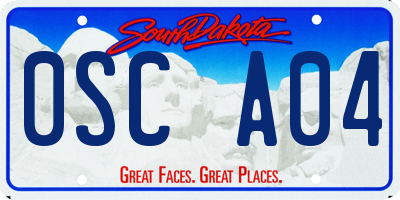 SD license plate 0SCA04