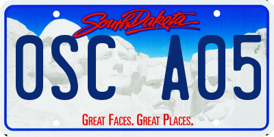 SD license plate 0SCA05
