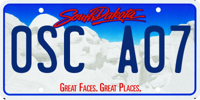 SD license plate 0SCA07