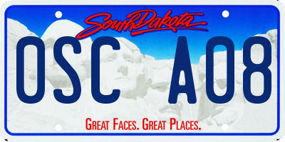 SD license plate 0SCA08