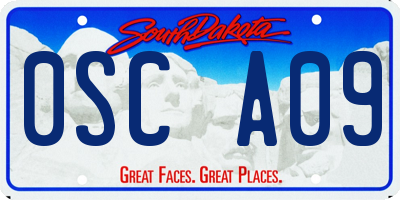SD license plate 0SCA09